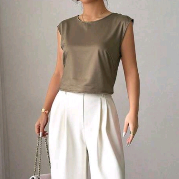 Women 2pcs Set Elegant Colorblock Blouse & Pants - Picture 5 of 5